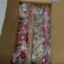 Lillian Vernon Shiny Glass Hearts Valentines Ornaments - 12 Piece Set, Blown Glass, Handcrafted Hanging Tree Decorations, Valentine's Day Holiday & Party Decor, 2" Tall Heart, Red, White & Pink