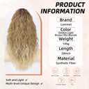 Lommel Ponytail Extension, Claw Clip Ponytail Extension for Women Long Wavy Pony Tails Hair Extensions Natural Synthetic 20 Inch Clip in Ponytail Hairpiece for Daily Use(Ombre Light Brown Mix Blonde)