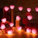 Mudder Valentine's Day String Lights 16 Ft 20 LED Pink Heart Battery Operated Fairy Lights Heart Decoration for Valentines, Wedding, Anniversary, Birthday Party Decor