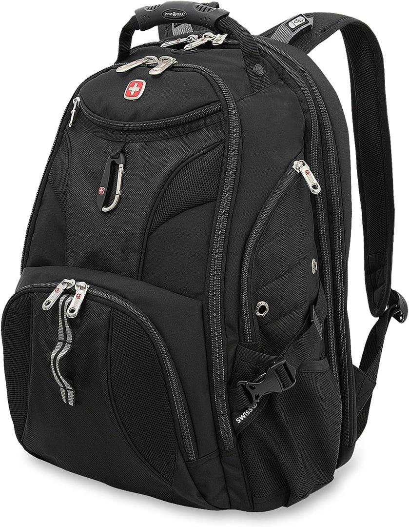 SWISSGEAR 1900 ScanSmart TSA Laptop Backpack Fits 17 Inch Laptop with RFID Protection and Tablet Pocket, Black, 19-Inch