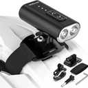 VICTGOAL Bike Helmet Light 800 Lumens Rechargeable 13 Modes Front Light with High & Low Beam, Waterproof Bicycle Helmets Light with Dual Mounts for Helmet & Handlebar for Night Cycling (Black)