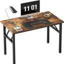 Need 39.4 inches Computer Desk for Small Space Small Folding Table Small Writing Desk Compact Desk Foldable Desk with BIFMA Certification, No Install Needed, Rustic Brown AC5-10060-FB