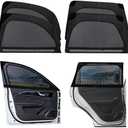 XCBYT Car Window Shades, Car Window Covers to Block UV and Heat, Car Window Screen for Privacy Protection with Elastic Breathable Mesh, Car Window Bug Screens for Camping Napping Dressing, Set of 2