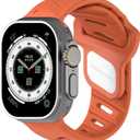 Aulumu A02 Compatible with Apple Watch Ultra/Ultra 2 Band - 49mm for Men, Sport Bands for iWatch 46mm(Series 10),45mm(9/8/7),44mm(SE2/SE/6/5/4),42mm(3/2/1) (Red Orange)