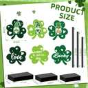 2 x St Patricks Day Decorations, 3 Pcs Lucky Shamrock Wooden Signs for St Patricks Day Decor Centerpieces, Irish Holiday Freestanding Saint Patricks Table Decor for Home Party Tray