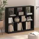 Furinno DALY Book Shelf, 8-Cube Bookshelf, Horizontal Cube Storage Organizer Bookcasde, 10.9 x 47.2 x 39.4, for Living Room, Bedroom, Home Office, Dark Espresso