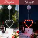 Huquary 6 Pcs Valentine's Day Window Lights Heart Suction Cup Light LED Window Decor Light 6.3 Inch Color Hanging Heart Shaped Suitable for Wedding Anniversary Home Party Decorations Table (6 Colors) (orange, blue, purple, green, pink, red)