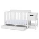 Delta Children Maya 5-in-1 Convertible Crib and Changer with Storage, Converts to Toddler Bed, Daybed, Sofa & Full Bed, Fits Standard Crib Mattress, 3 Mattress Heights for Baby Nursery, Bianca White