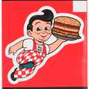 Bob's Big Boy Classic Logo Adhesive Vinyl Decal - Fun Bob's Big Boy Sticker for Car, Window, Water Bottle or Laptop (Red/Brown)