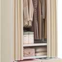 Portable Closets for Hanging Clothes,Clothes Rack with Cover,Portable Wardrobe Closet with 1 Hanging Rods, 2 Storage Shelves and 2 Drawers,27.5" L x 17.7" W x 67.7" H,Pale Yellow
