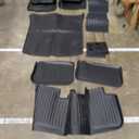 9PCS Full Set of Floor Mats for New 2025 2026 Tesla Model Y Juniper 5-Seats All Weather TPE Front Rear Trunk Cargo Liner Backrest Mats Frunk Mat Accessories Black