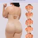SHAPELLX Wedding Dresses Shapewear for Women Strapless Bodysuits Tummy Control Body Shaper Butt Lifting Shapewear (Beige, L)