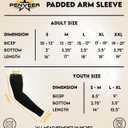 Compression Padded Arm Sleeves for Youth & Adults - Elbow & Forearm Support - Breathable Football Padded Sleeves (Grey)