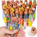 LiYiQ 25 Pcs Capybara Party Favor Multicolor Pen in One Cartoon Cute Fun 4-in-1 Cute Pens Bulk Kawaii Capybara Ballpoint Pens for Fun Gifts