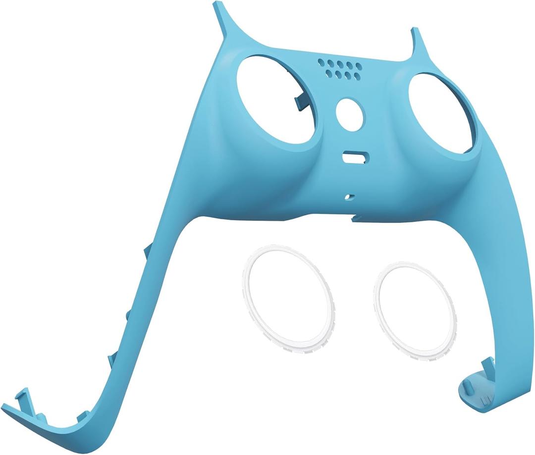 eXtremeRate Heaven Blue Decorative Trim Shell Compatible with p s 5 Controller, DIY Replacement Clip Shell, Custom Plates Cover Compatible with p s 5 Controller with Accent Rings