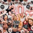 Death to My 20s Decorations, 30th Birthday Decorations for Her Black and Rose Gold, Rip to My 20s Birthday Decorations Funeral for My Youth 30th Birthday 30 Balloon Numbers Dirty Thirty Party Supplies