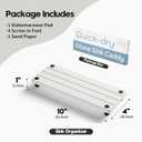 Razborci 2 Pack Fast Drying Water Absorbing Diatomite Stone Mat Tray for Kitchen & Bathroom Counter - Instant Dry Sink Caddy Organizer - Vanity Holder for Soap and Sponge White 10" x 4"