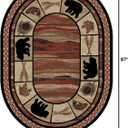 Mayberry Rug Rustic Lodge Bear Cabin Multi 5'3"x7'3" Oval Area Rug