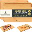 Bamboo Cutting Board Natural Non Toxic Chopping Wood Cutting Board With Juice Grooves Knife-Friendly Finish For Versatile Kitchen Use Ideal Charcuterie & Chopping Large Multi-Use New Home Must Haves (1pc: L (15"  10"))