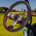 Universal Golf Cart Steering Wheel For Club Car,EZGO,Yamaha,Star Car and Other Brands Golf Carts and Boats as well.Adapter Sold Seperately. (Steering Wheel - Wooden Grain)