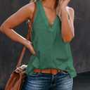 Women's Summer Basic Sleeveless V Neck Casual Tank Tops Loose Shirts (S)