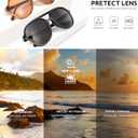 ANYLUV Womens Polarized Sunglasses Lightweight Round Sunglasses for Women Men with UV Protection 3 Packs (C26 Black/Grey+tortoise/Brown+clear Brown/Green & Brown)