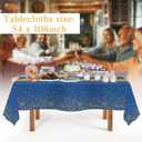 Childom 3 Pack Graduation Tablecloth,Graduation Decorations Class of 2026 Graduation Party Decorations,54"x108" Blue and Gold Plastic Table Cloth Disposable for Home,School,Birthday,Wedding,Parties