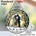 Stained Glass Suncatcher - Mr & Mrs 2026 Wedding Keepsake, Bridal Shower Gift for Newlyweds,Wedding Anniversary Keepsake, Suncatchers for Windows Hanging - Bride's Home Decoration or Ceremony Souvenir