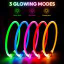 Light Up Dog Collar - Waterproof LED Dog Collar Rechargeble, TPU Cuttable Glow in The Dark Safety Dog Lights for Night Walking(Blue)