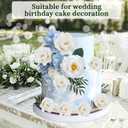 2 x White Artificial Flowers Fake Roses Silk Flowers Box Set for DIY Wedding Cake Bouquets Centerpieces Arrangements Party Baby Shower Home Decorations(7 PCS)