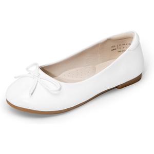 Dream Pairs Girls Dress Shoes Ballet Flats Slip-on Fashion Bow Flower Girl Shoes for Wedding, School, Party, Birthday, Size 32