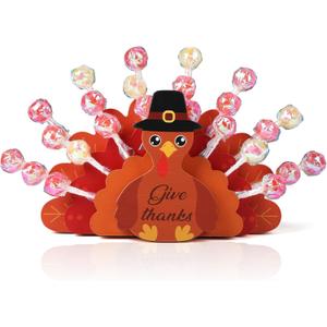 Thanksgiving Decor Wooden 30 Holes Turkey Lollipop Holder Cake Pop Stand Candy Table Display for Fall Birthday Wedding Party Anniversary Thanksgiving Halloween Table Centerpieces Decorations