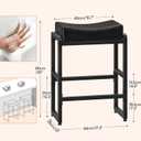 HOOBRO Bar Stools Set of 2, Counter Height Bar Stools, Saddle Barstools, 17.3"L x 11"W x 25.1"H