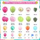 158Pcs Tropical Balloon Arch Garland Kit, Hawaiian Luau Aloha Flamingo Party Decorations Olive Green Hot Pink Orange Rose Gold Confetti Balloons Palm Leaves Birthday Baby Shower Summer Beach Supplies