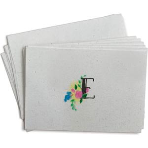 Sugartown Greetings Floral Monogram Note Cards - 24 Stationery Note Cards with Envelopes (Letter E)