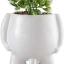 Funny Shaped Planter Pot - Unique Body Shaped Plant Pot with Novelty Peeing Design for Indoor Plants, Funny Succulent Pots and Home Decor Gift (White)