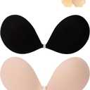 Awant Strapless Sticky Bra (US, Cup Band, B, Beige+Black)
