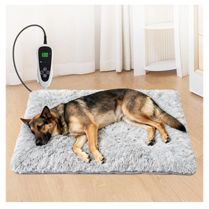 Dog Heating Pad 28x18 in with Smart Thermostat Switch and Power Line Protection Tube,Obtained MET and UL Dual Certification,Waterproof Puppy Heating Pad- Gray