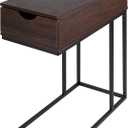 Canarm Reed Table - 18.875" W x 23.625" H x 11.75" D, Brown Engineered Wood & Metal End Table for Living Room & Bedroom, Casual Style, Easy Assembly, End/Side/Nesting Table Collection