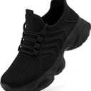 Platform Sneakers for Women Tennis Running Slip on Shoes Walking Gym Athletic Non Slip Workout Chunky Ladies Shoe, Size 36