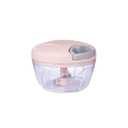 Food Chopper,Garlic Chopper with Container,Vegetable Kitchen Cutter,Pull String Hand Manual Food Processor Sharp Blades Mincer Shredder for Cutting Onions Chili Ginger Seasoning (Pink, 500ml)