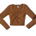 Seamless Top Dark Brown S-M