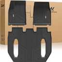 3W Floor Mats Fit for Tesla Model X 6 Seat 2021-2025 2026 All Weather TPE Custom Fit Floor Liners for 1-3 Rows Full Set Car Mats Black