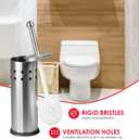 Vented Toilet Brush Set, By Home Basics | Stainless Steel Toilet Bowl Brush And Holder | Holders For Bathrooms | Modern and Contemporary Toilet Brush Caddy