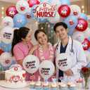Nurse Graduation Party Decorations 2026, Nursing Graduation Party Supplies with Congrats Nurse Banner, Nurse Balloons, Nurse Cupcake Toppers for Nurses Week Decorations 2026