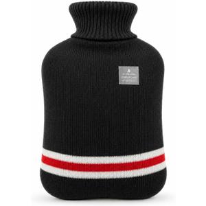 Hot Water Bottle with Classic Striped Cover, 2L Hot Water Bag for Menstrual Cramps, Neck and Shoulder Pain Relief, Hot and Cold Therapies, Hand Feet Warmer (Deep Grey)