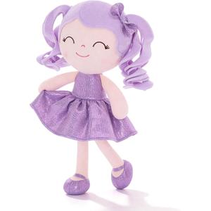 Gloveleya Baby Dolls Soft Snuggly Doll First Baby Girl Gifts Plush Doll with Sparkling Dress Purple 12inches Pearlescent Series
