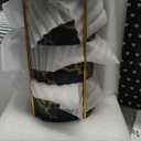 LUKA 6 Ounce Ceramic Stackable Black and White Checkered Espresso Cups with Saucers and Metal Stand Set of 4, Cappuccino Cups Set for Coffee Drinks, Latte, Cafe Mocha and Tea