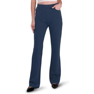 Houmous 29'' 31'' 33'' 35'' Inseam Women's Bootcut Dress Pants Pockets Stretch Work Lounge Pant Office Casual (Large, Blue)