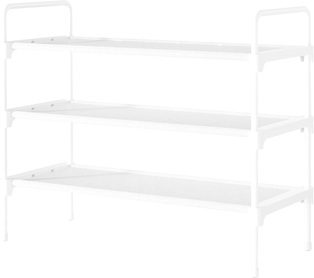 Kitsure Shoe Rack for Closet, Sturdy and Long-Lasting Shoe Shelf, Shoe Rack for Entryway, Personalized DIY Shoe Organizer, Shoe Rack Organizer for Space-Saving, 27.6" x 11.8" x 22.6", White